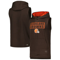 Cleveland Browns MSX by Michael Strahan Marathon Sleeveless Pullover Hoodie Brown | NFL
