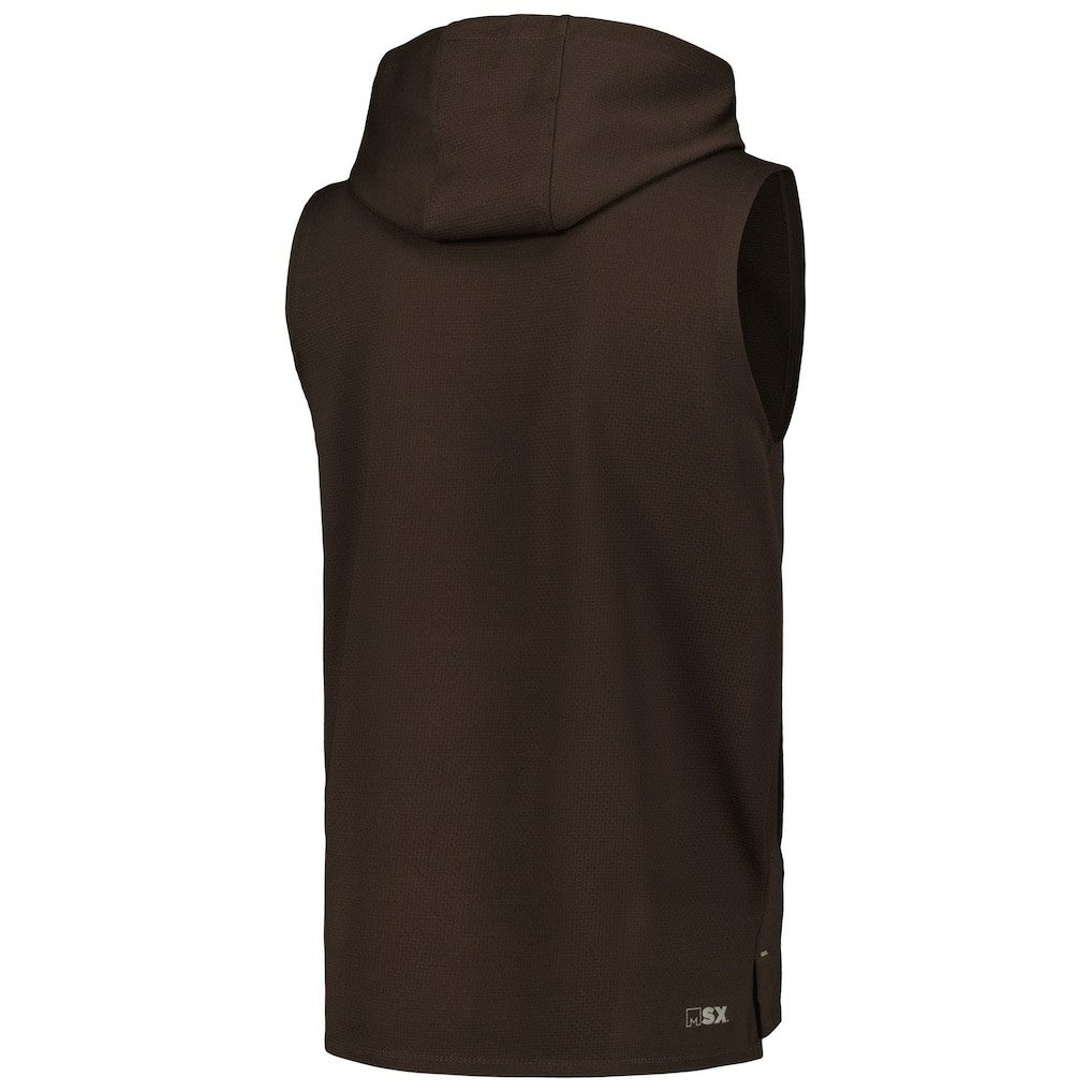 Cleveland Browns MSX by Michael Strahan Marathon Sleeveless Pullover Hoodie Brown | NFL