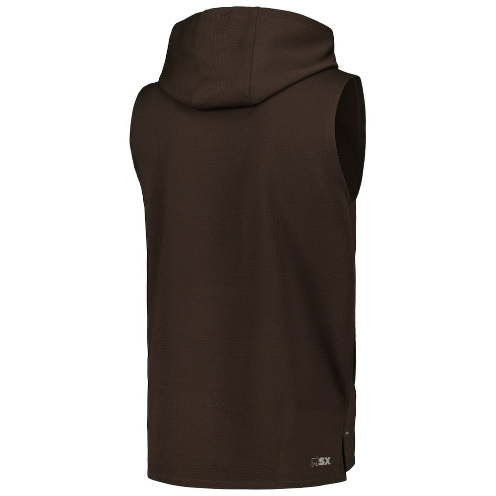 Cleveland Browns MSX by Michael Strahan Marathon Sleeveless Pullover Hoodie Brown | NFL