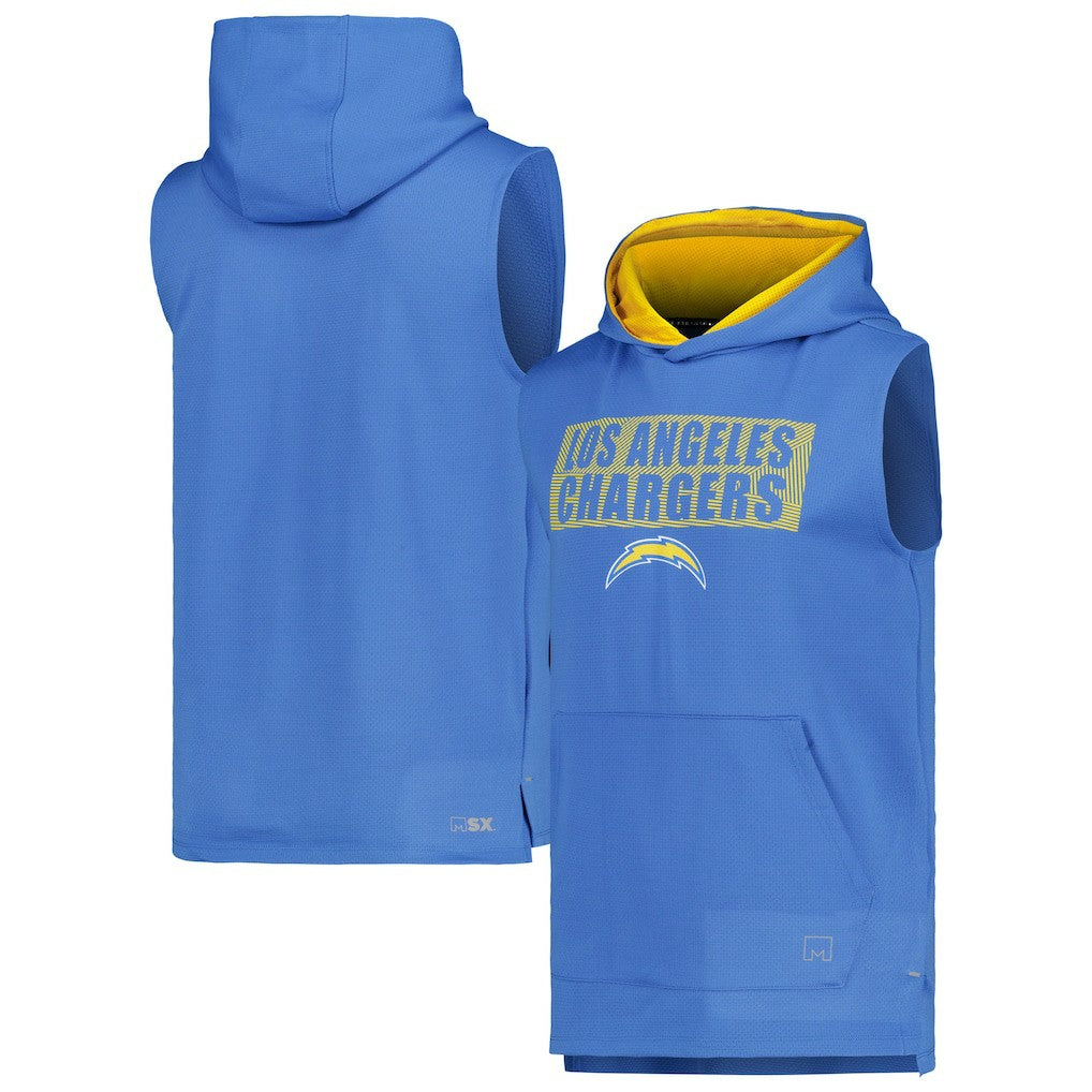 Los Angeles Chargers MSX by Michael Strahan Marathon Sleeveless Pullover Hoodie Powder Blue | NFL