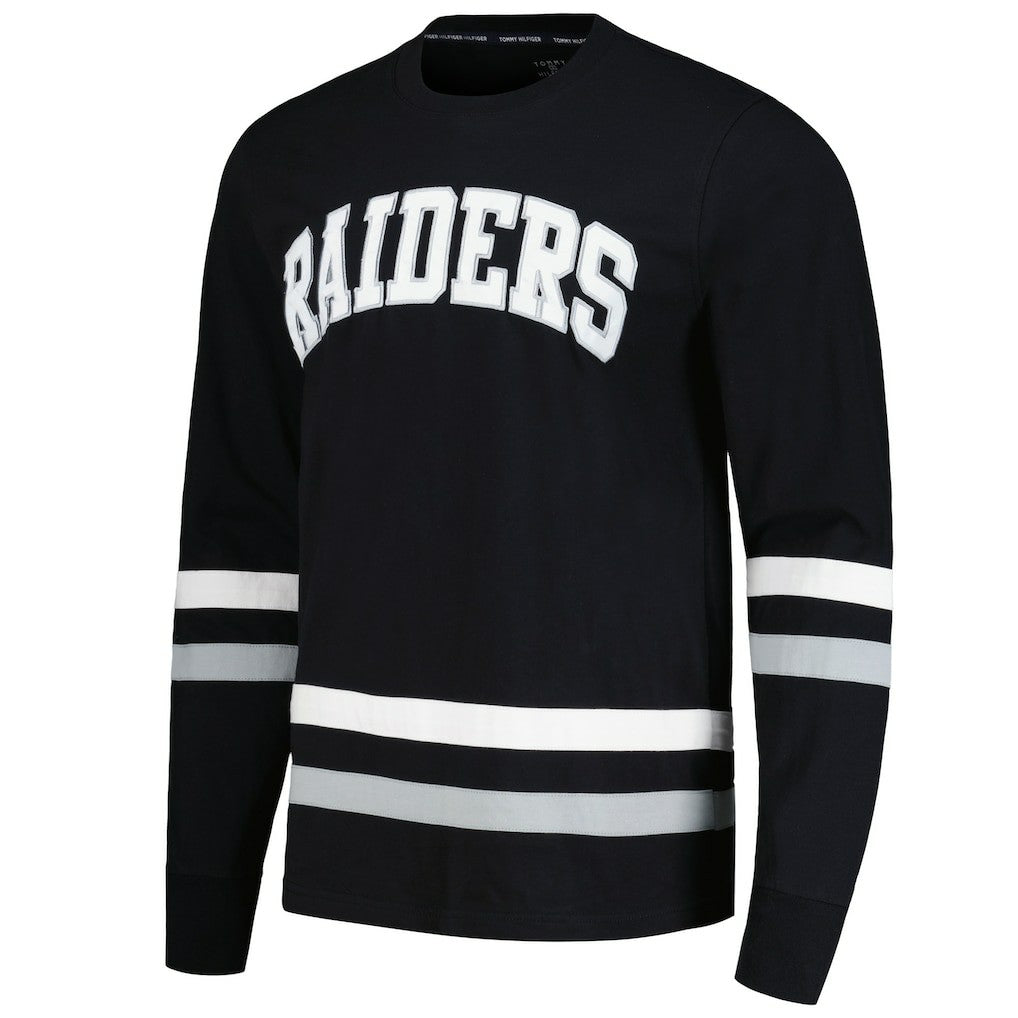 Las Vegas Raiders Tommy Hilfiger Nolan Long Sleeve T-Shirt Black/Silver | NFL