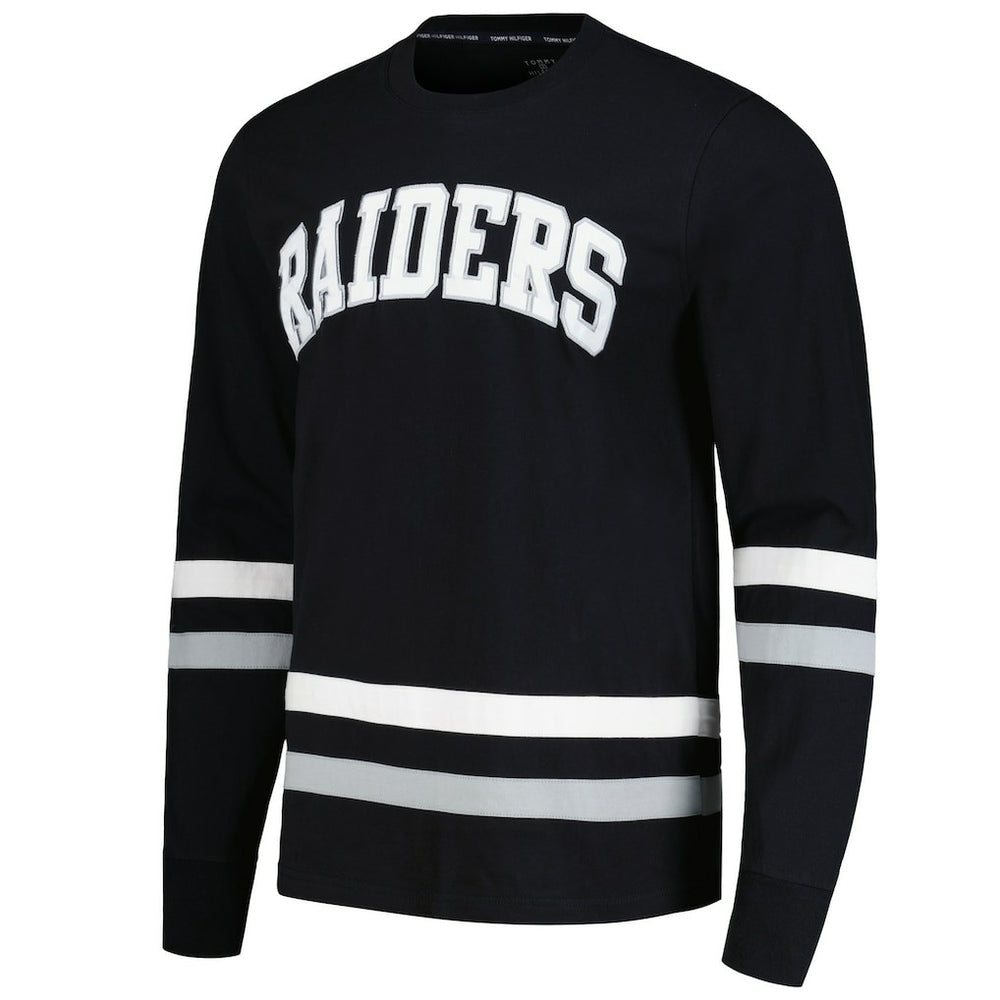Las Vegas Raiders Tommy Hilfiger Nolan Long Sleeve T-Shirt Black/Silver | NFL