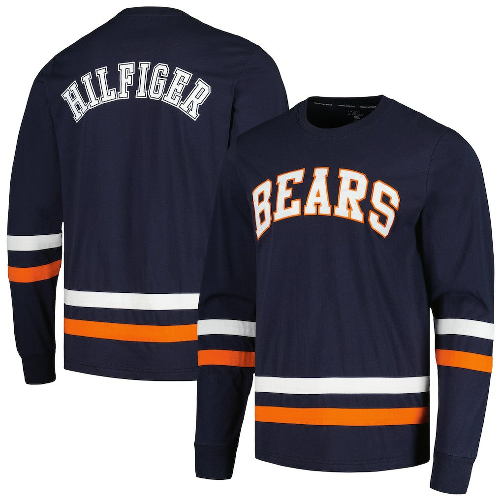 Chicago Bears Tommy Hilfiger Nolan Long Sleeve T-Shirt Navy/Orange | NFL