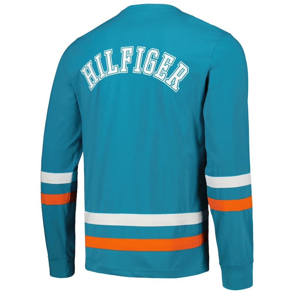 Miami Dolphins Tommy Hilfiger Nolan Long Sleeve T-Shirt Aqua/Orange | NFL