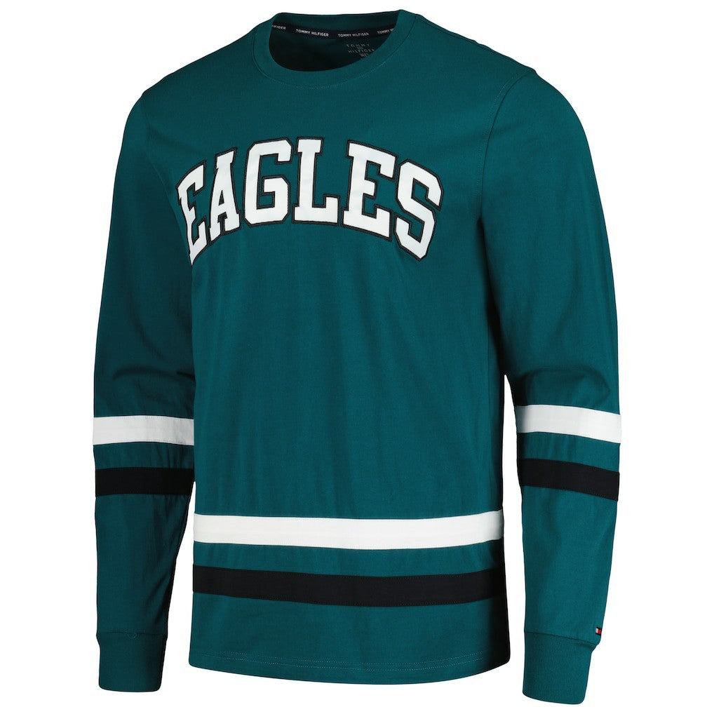 Philadelphia Eagles Tommy Hilfiger Nolan Long Sleeve T-Shirt Midnight Green/Black | NFL
