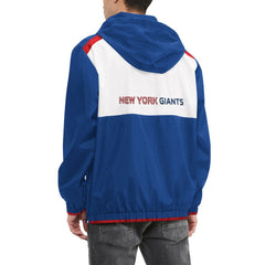 New York Giants Tommy Hilfiger Carter Half-Zip Hooded Top Royal/White | NFL