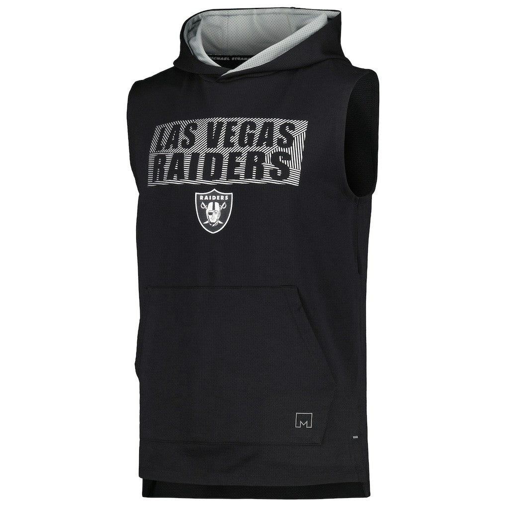 Las Vegas Raiders MSX by Michael Strahan Marathon Sleeveless Pullover Hoodie Black | NFL