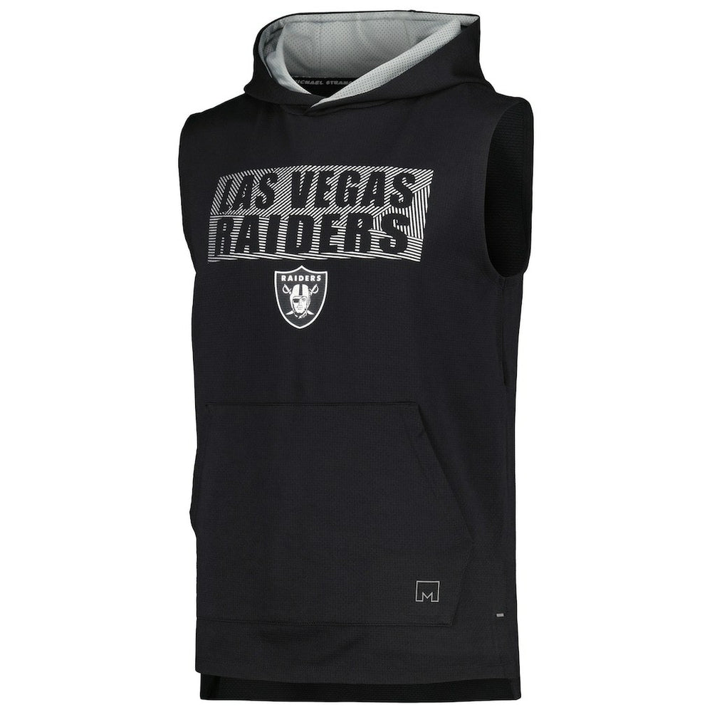 Las Vegas Raiders MSX by Michael Strahan Marathon Sleeveless Pullover Hoodie Black | NFL