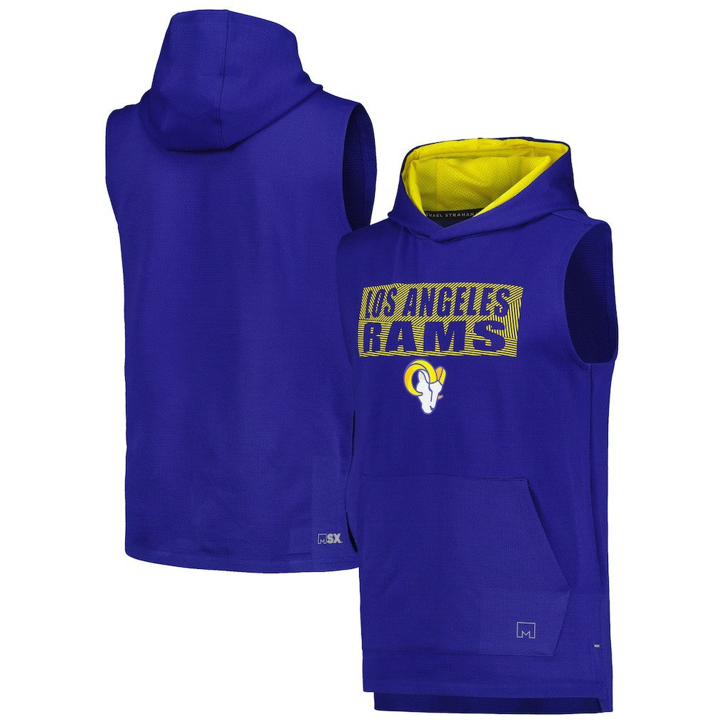 Los Angeles Rams MSX by Michael Strahan Marathon Sleeveless Pullover Hoodie Royal | NFL