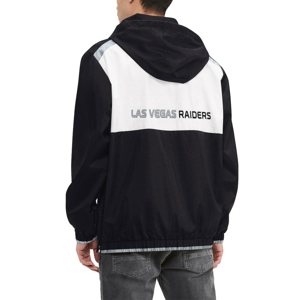 Las Vegas Raiders Tommy Hilfiger Carter Half-Zip Hooded Top Black/White | NFL