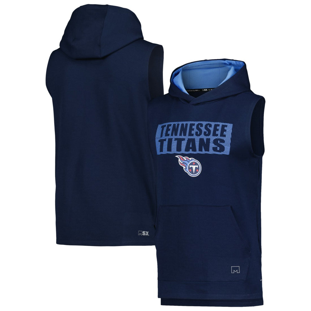Tennessee Titans MSX by Michael Strahan Marathon Sleeveless Pullover Hoodie Navy | NFL