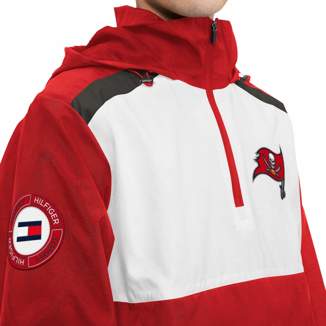 Tampa Bay Buccaneers Tommy Hilfiger Carter Half-Zip Hooded Top Red/White | NFL