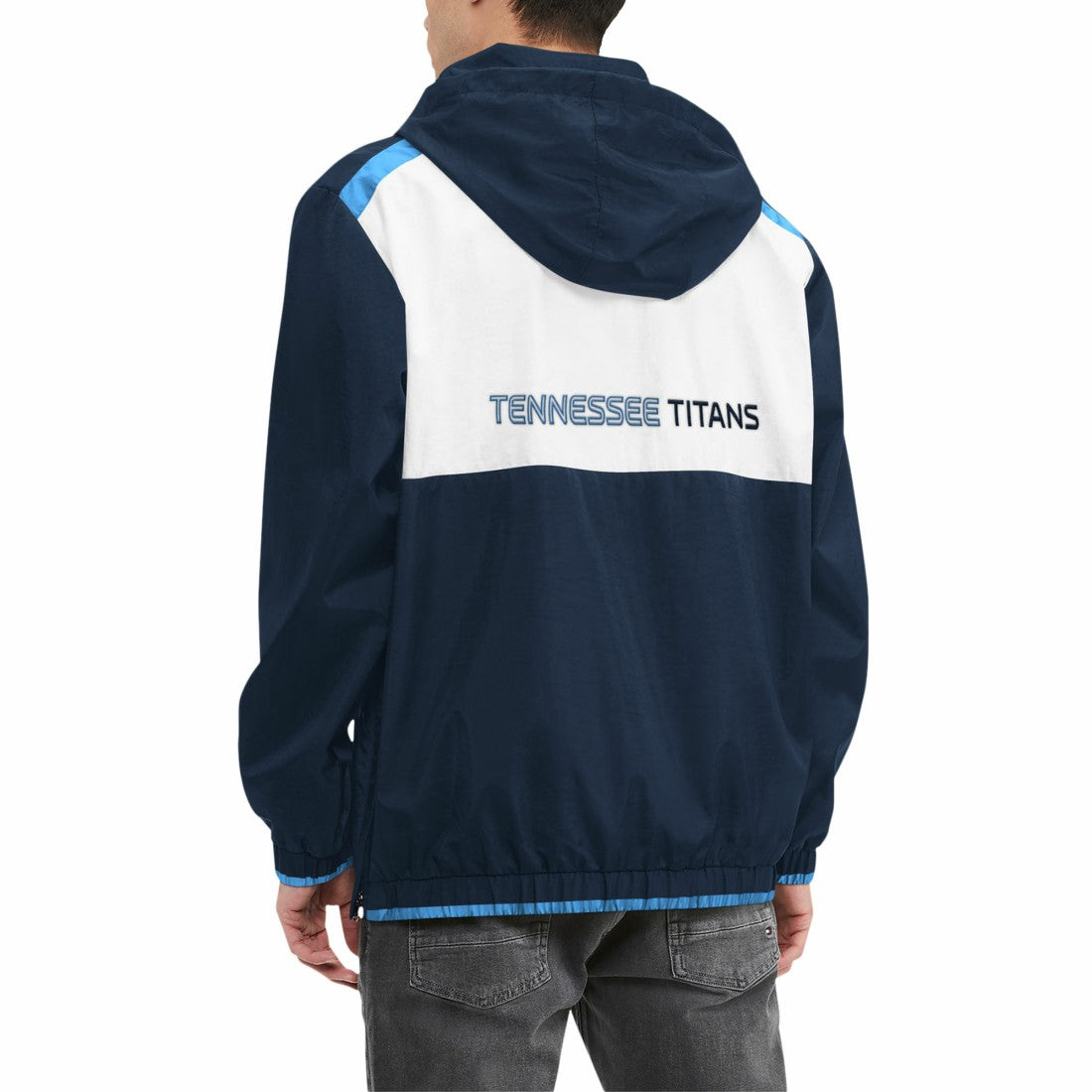 Tennessee Titans Tommy Hilfiger Carter Half-Zip Hooded Top Navy/White | NFL