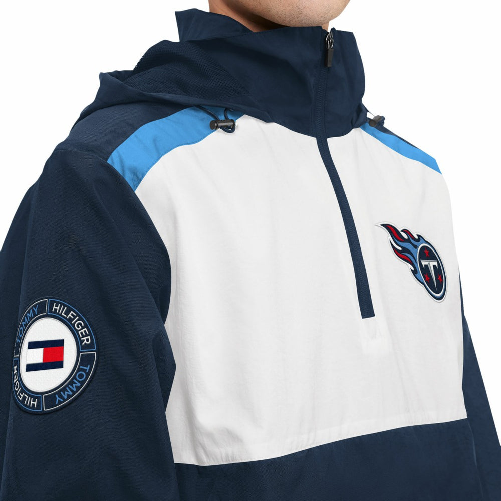Tennessee Titans Tommy Hilfiger Carter Half-Zip Hooded Top Navy/White | NFL