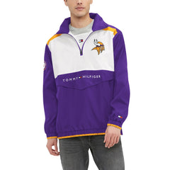 Minnesota Vikings Tommy Hilfiger Carter Half-Zip Hooded Top Purple/White | NFL