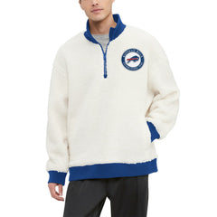 Buffalo Bills Tommy Hilfiger Jordan Sherpa Quarter-Zip Sweatshirt Cream | NFL