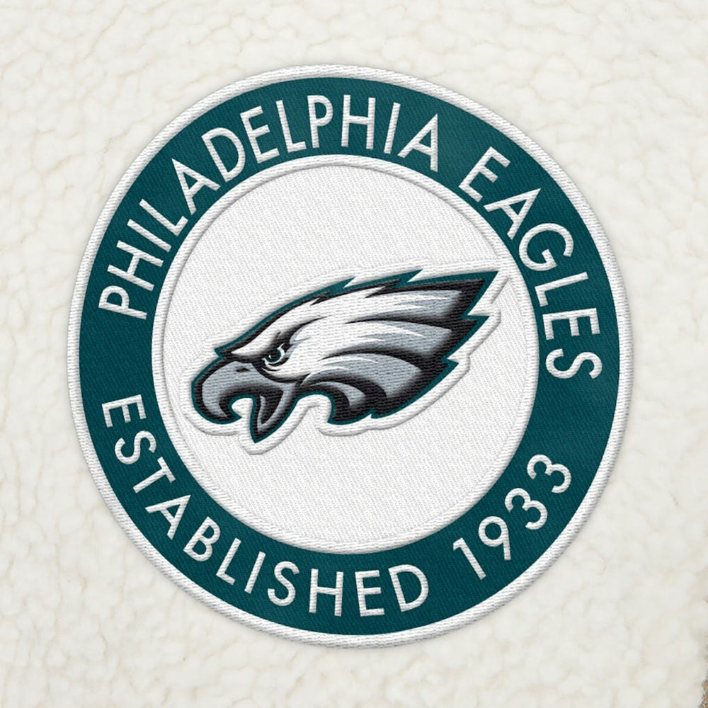 Philadelphia Eagles Tommy Hilfiger Jordan Sherpa Quarter-Zip Sweatshirt Cream | NFL