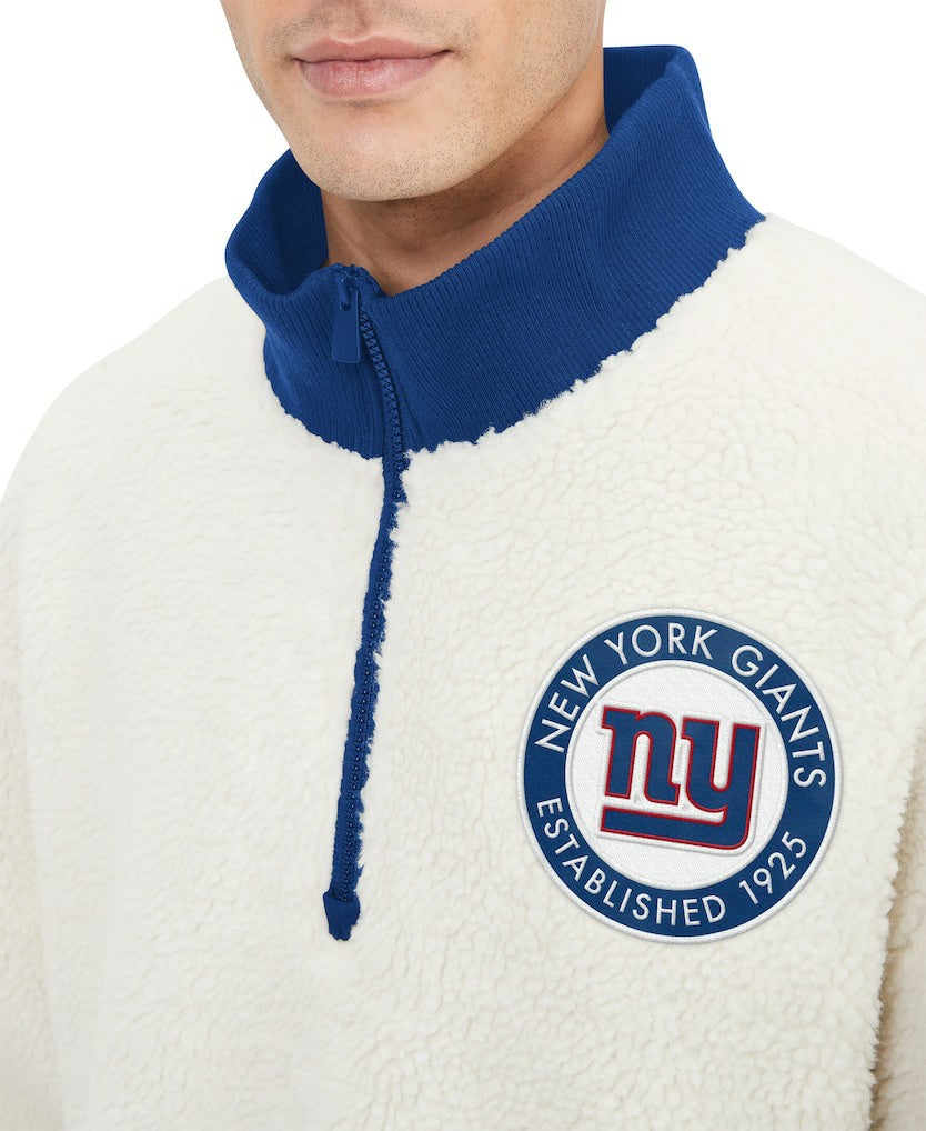 New York Giants Tommy Hilfiger Jordan Sherpa Quarter-Zip Sweatshirt Cream | NFL