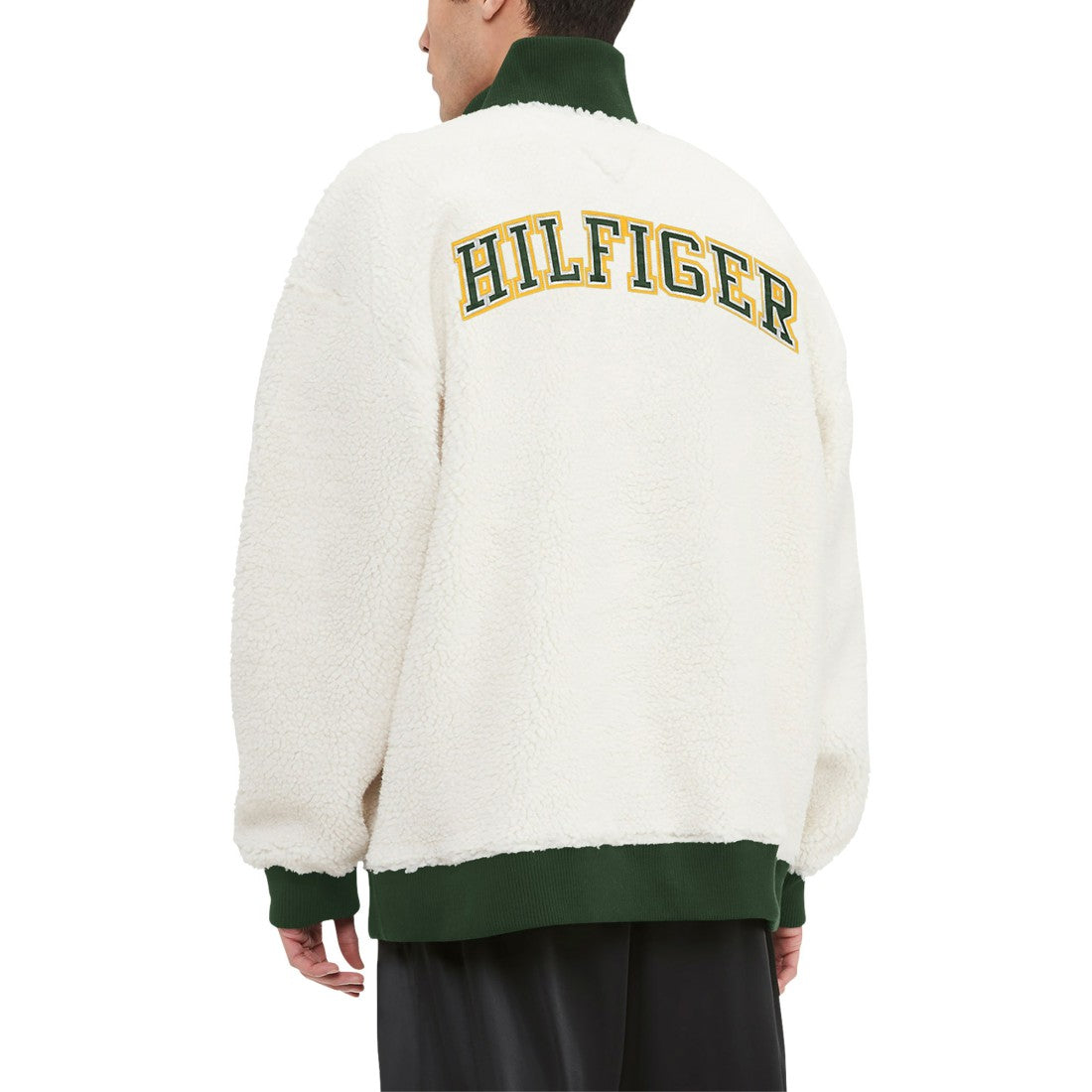 Green Bay Packers Tommy Hilfiger Jordan Sherpa Quarter-Zip Sweatshirt Cream | NFL