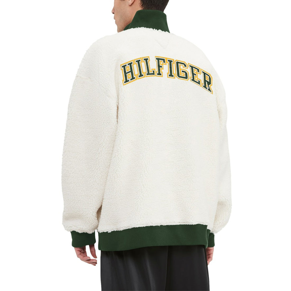Green Bay Packers Tommy Hilfiger Jordan Sherpa Quarter-Zip Sweatshirt Cream | NFL
