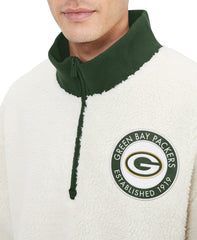 Green Bay Packers Tommy Hilfiger Jordan Sherpa Quarter-Zip Sweatshirt Cream | NFL