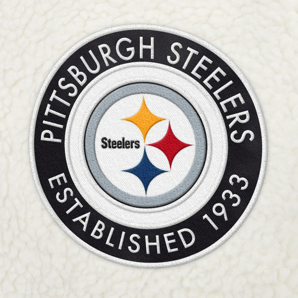 Pittsburgh Steelers Tommy Hilfiger Jordan Sherpa Quarter-Zip Sweatshirt Cream | NFL
