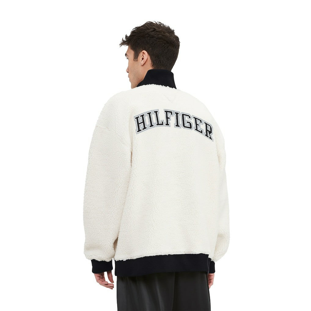 Las Vegas Raiders Tommy Hilfiger Jordan Sherpa Quarter-Zip Sweatshirt Cream | NFL