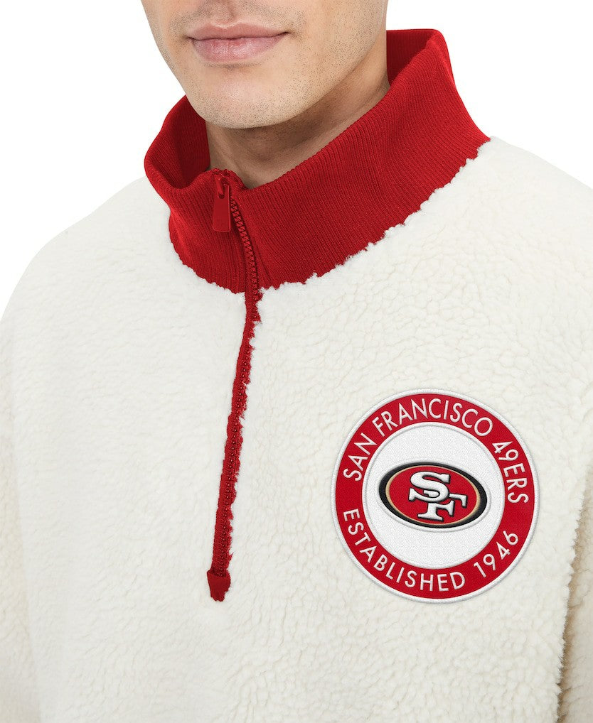 San Francisco 49ers Tommy Hilfiger Jordan Sherpa Quarter-Zip Sweatshirt Cream | NFL