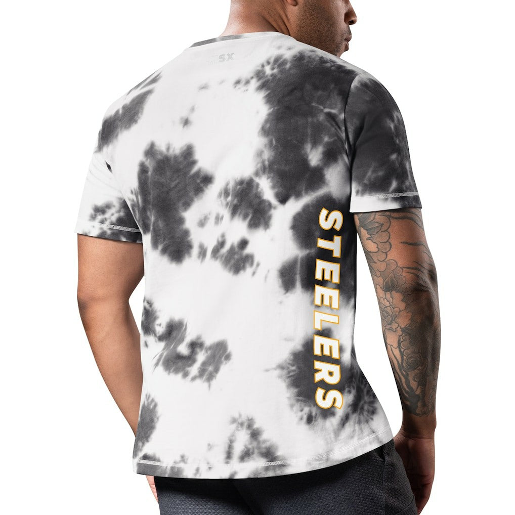 Pittsburgh Steelers MSX by Michael Strahan Freestyle Tie-Dye T-Shirt Black | NFL