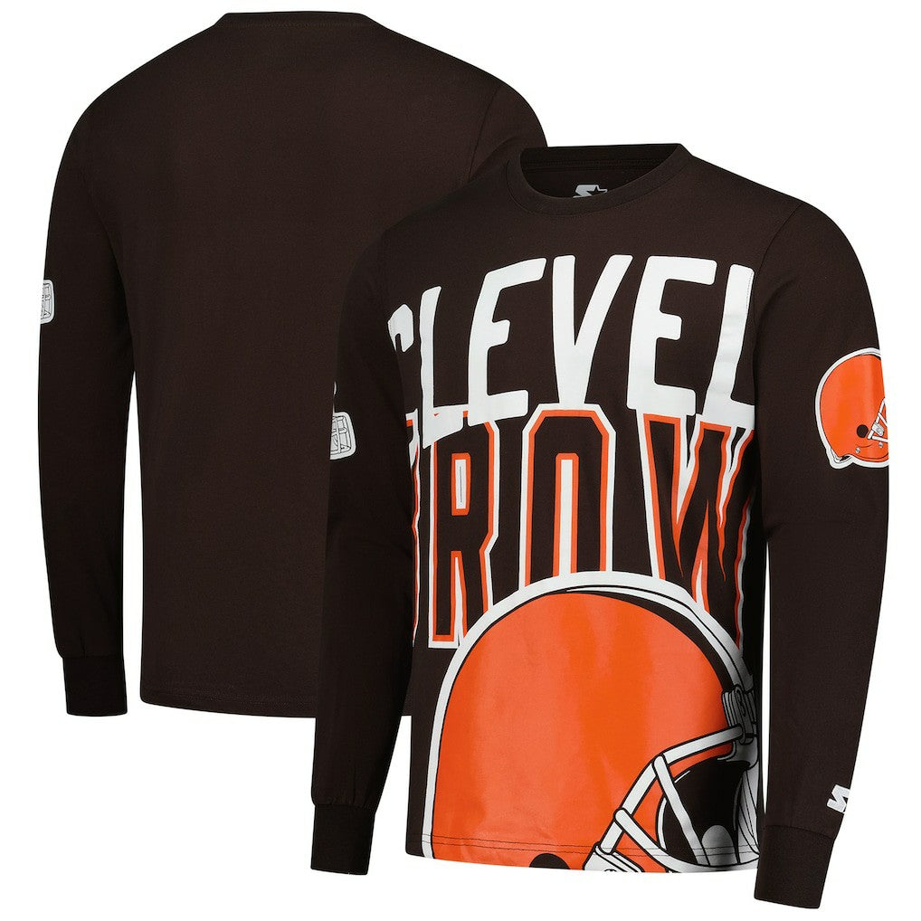 Cleveland Browns Starter Clutch Hit Long Sleeve T-Shirt Brown | NFL