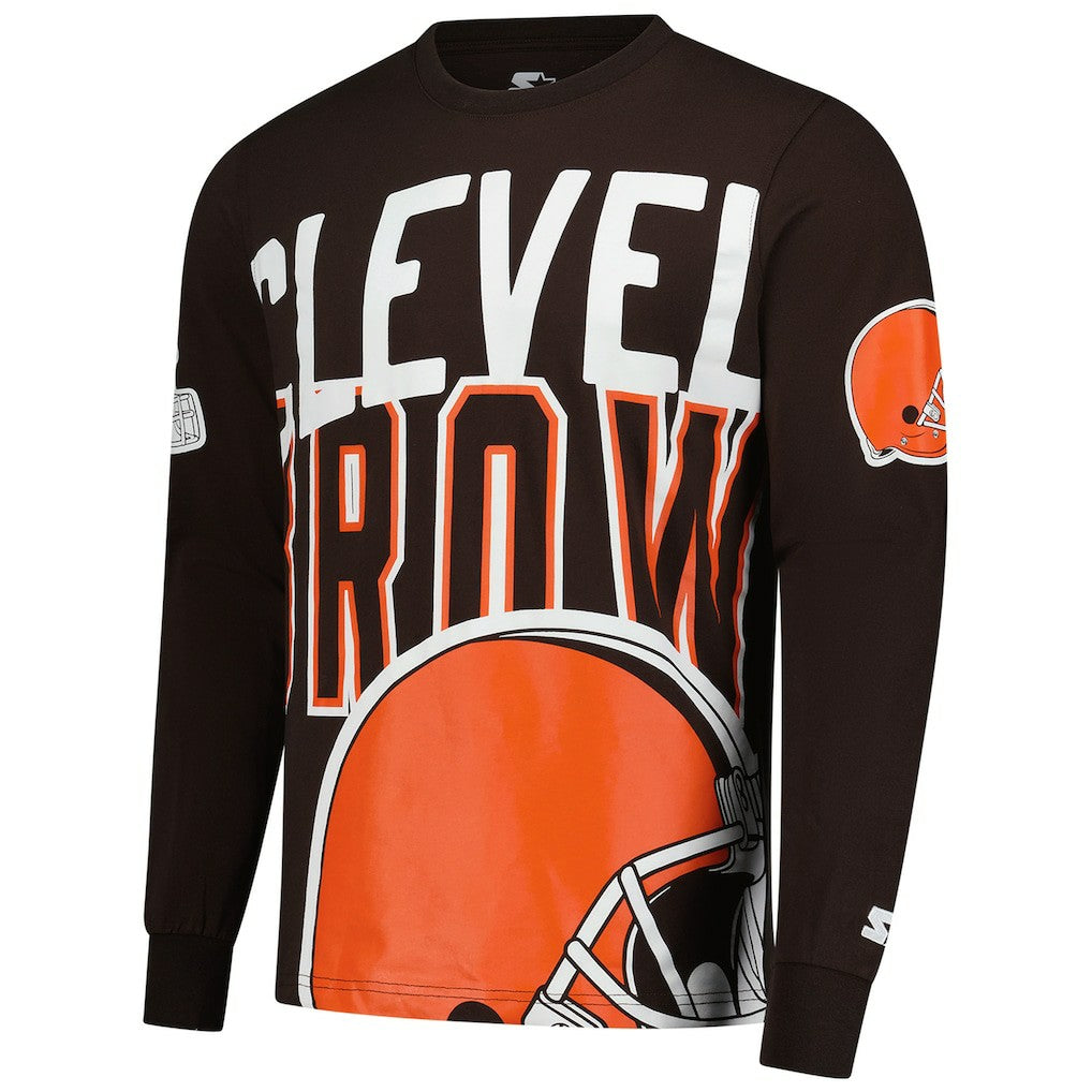 Cleveland Browns Starter Clutch Hit Long Sleeve T-Shirt Brown | NFL