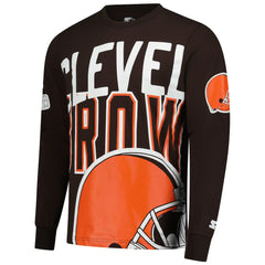 Cleveland Browns Starter Clutch Hit Long Sleeve T-Shirt Brown | NFL