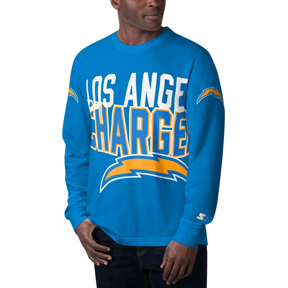 Los Angeles Chargers Starter Clutch Hit Long Sleeve T-Shirt Powder Blue | NFL