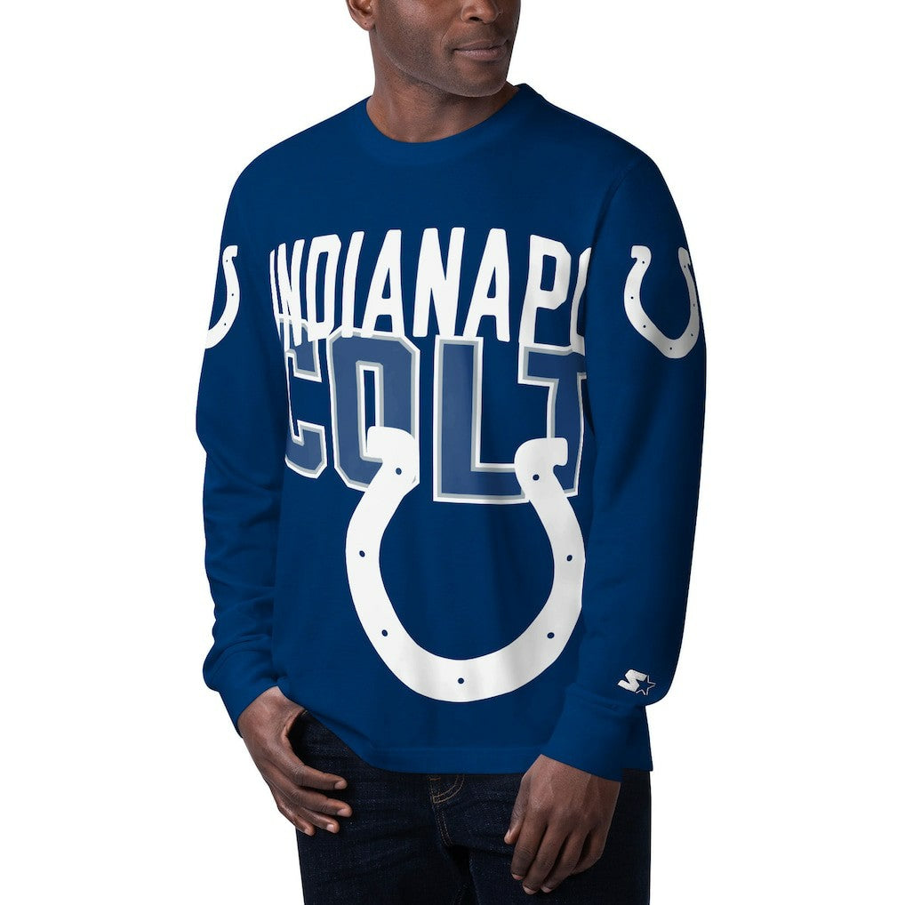 Indianapolis Colts Starter Clutch Hit Long Sleeve T-Shirt Royal | NFL