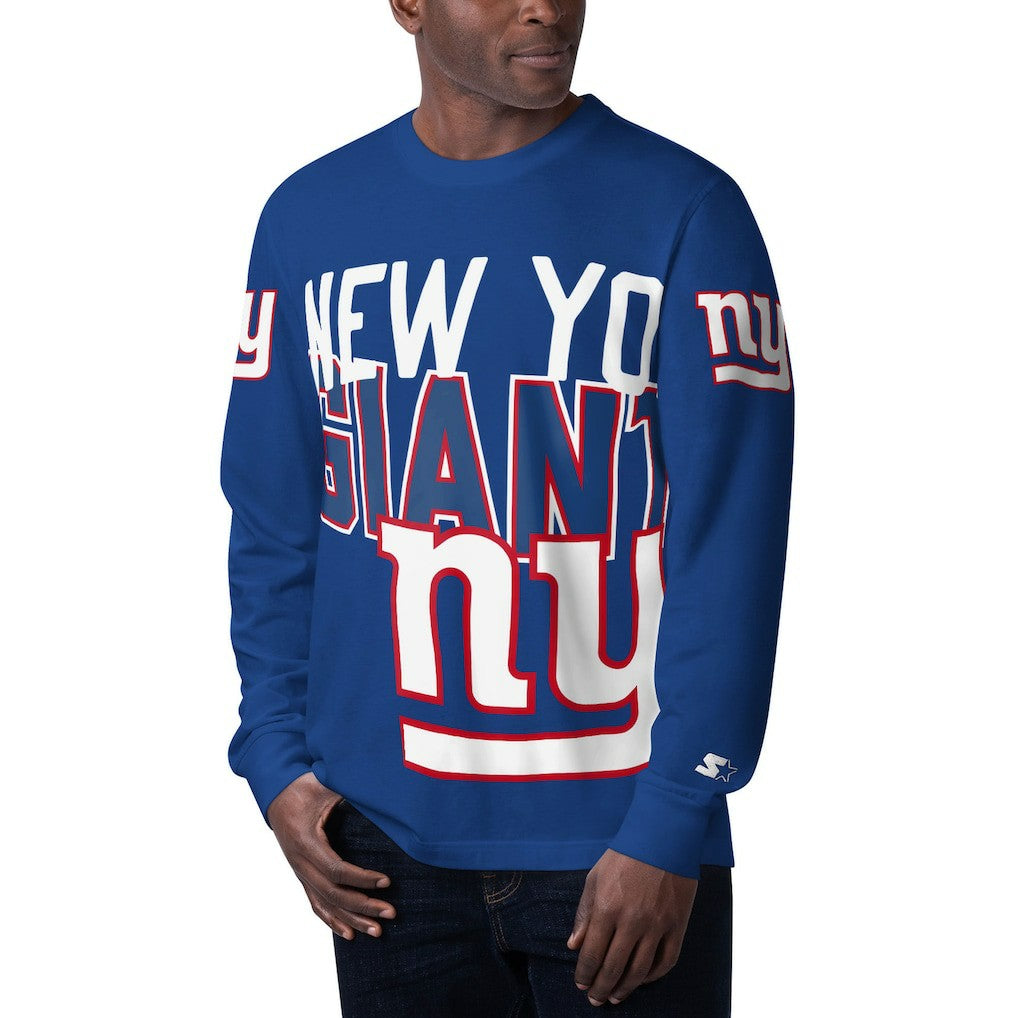 New York Giants Starter Clutch Hit Long Sleeve T-Shirt Royal | NFL