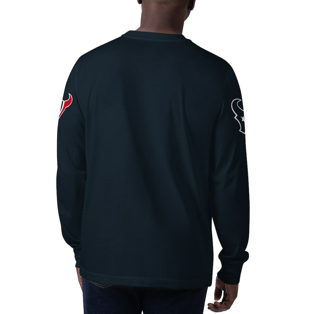 Houston Texans Starter Clutch Hit Long Sleeve T-Shirt Navy | NFL
