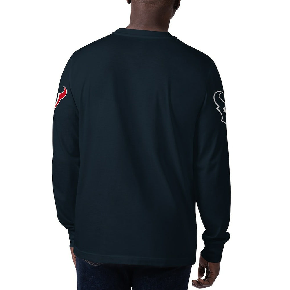 Houston Texans Starter Clutch Hit Long Sleeve T-Shirt Navy | NFL