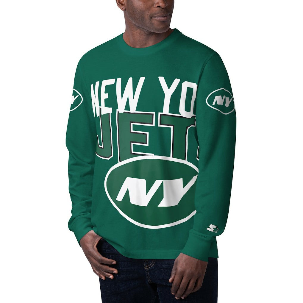New York Jets Starter Clutch Hit Long Sleeve T-Shirt Green | NFL