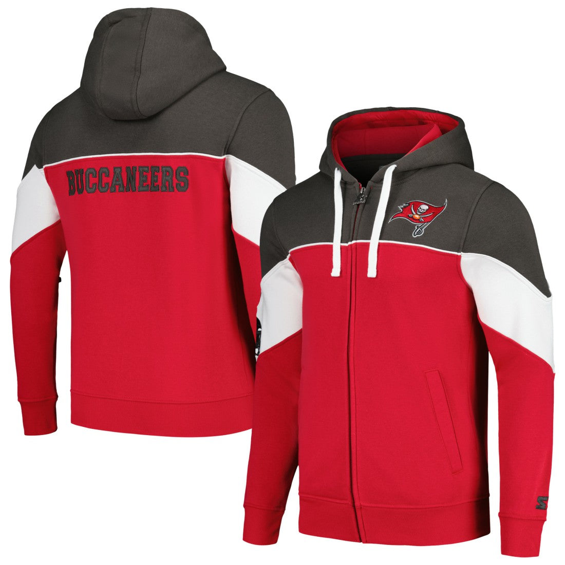 Tampa Bay Buccaneers Starter Running Back Full-Zip Hoodie Red/Pewter | NFL