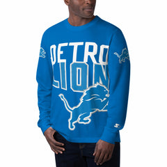 Detroit Lions Starter Clutch Hit Long Sleeve T-Shirt Blue | NFL