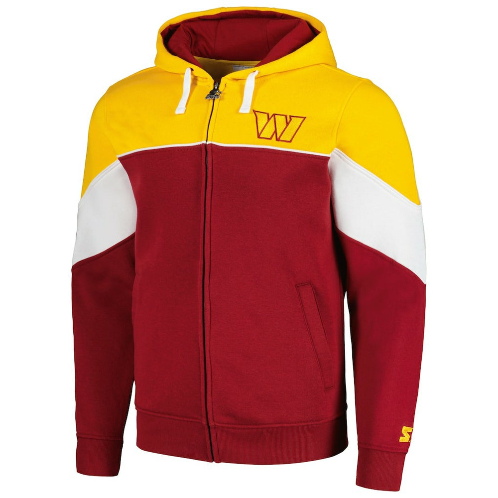 Washington Commanders Starter Running Back Full-Zip Hoodie Burgundy/Gold | NFL