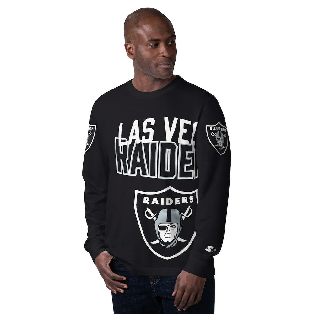 Las Vegas Raiders Starter Clutch Hit Long Sleeve T-Shirt Black | NFL
