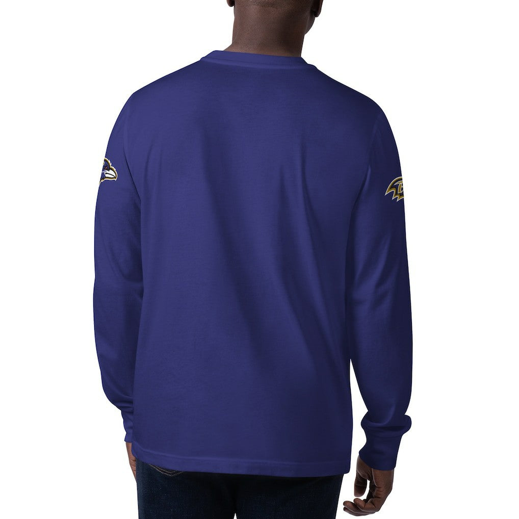 Baltimore Ravens Starter Clutch Hit Long Sleeve T-Shirt Purple | NFL