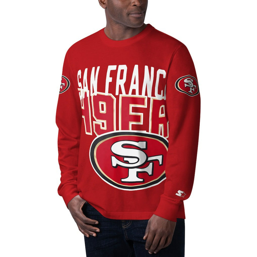 San Francisco 49ers Starter Clutch Hit Long Sleeve T-Shirt Scarlet | NFL