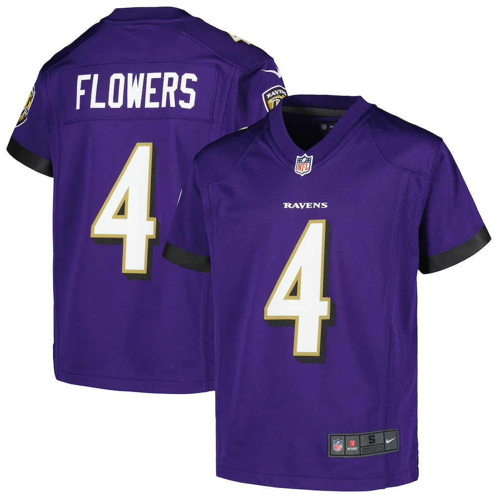 Zay Flowers Baltimore Ravens Youth Game Jersey Purple | Nike for Sale