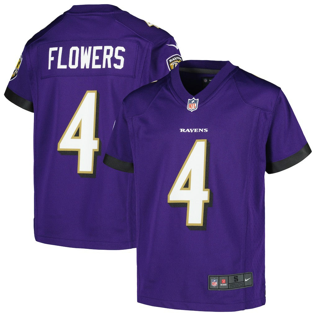 Zay Flowers Baltimore Ravens Youth Game Jersey Purple | Nike for Sale