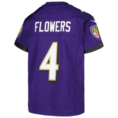 Zay Flowers Baltimore Ravens Youth Game Jersey Purple | Nike for Sale
