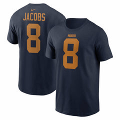 Josh Jacobs Green Bay Packers Player Name & Number T-Shirt Navy | Nike for Sale