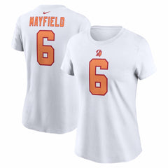 Baker Mayfield Tampa Bay Buccaneers Women's Name & Number T-Shirt White | Nike for Sale