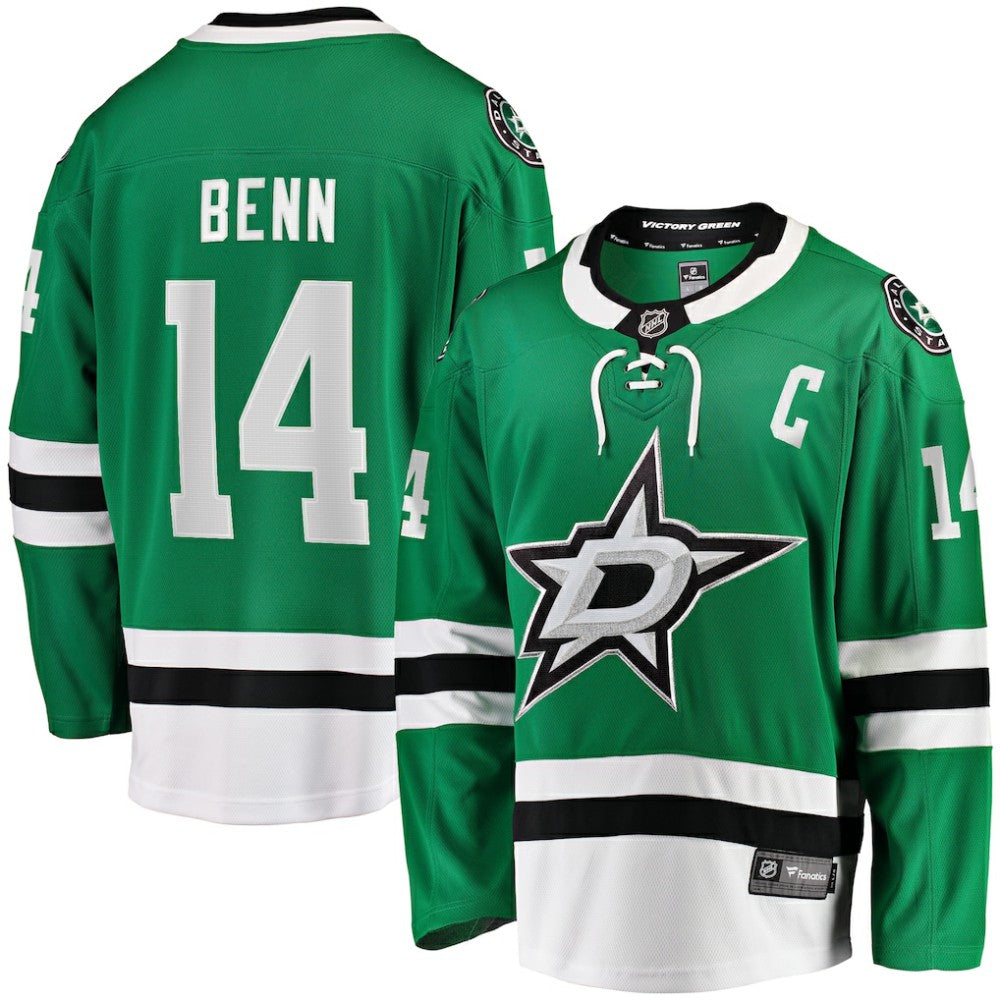Jamie Benn Dallas Stars Fanatics Captain Patch Home Breakaway Jersey - Kelly Green - NHL